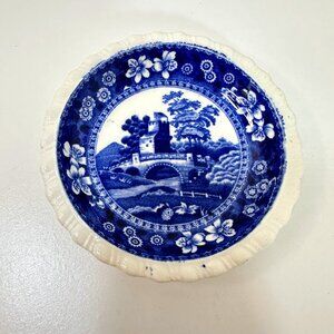 VTG Copeland Spode Tower Blue/White Butter Pat Mini Trinket Plate 3 -1/8"x 3/4"